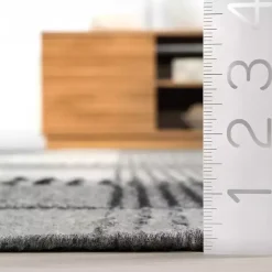 Kirklands Home Plaid Emily Henderson x RugsUSA Rug, 8x10 Gray New