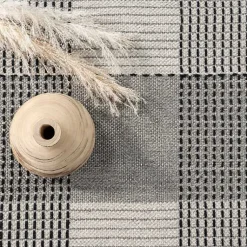 Kirklands Home Plaid Emily Henderson x RugsUSA Area Rug, 6x9 Gray Best