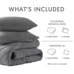 Kirklands Home Quilted Teddy 3-pc. Full/Queen Comforter Set Gray Online