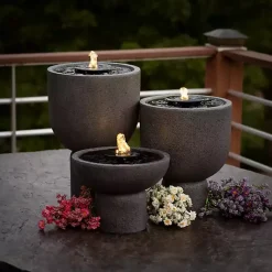 Kirklands Home Resin Pedestal Outdoor Fountain, 8 in. Gray Hot