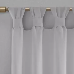 Kirklands Home Gray Rosette Tab Top Curtain Panel, 84 in. Grayr New