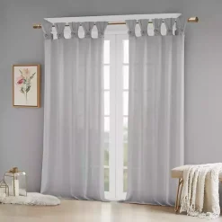 Kirklands Home Rosette Tab Top Curtain Panel, 95 in. Gray Sale