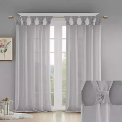 Kirklands Home Rosette Tab Top Curtain Panel, 95 in. Gray Sale