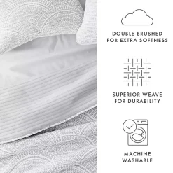 Kirklands Home Gray Scalloped Reversible 3-pc. Queen Quilt Set Discount