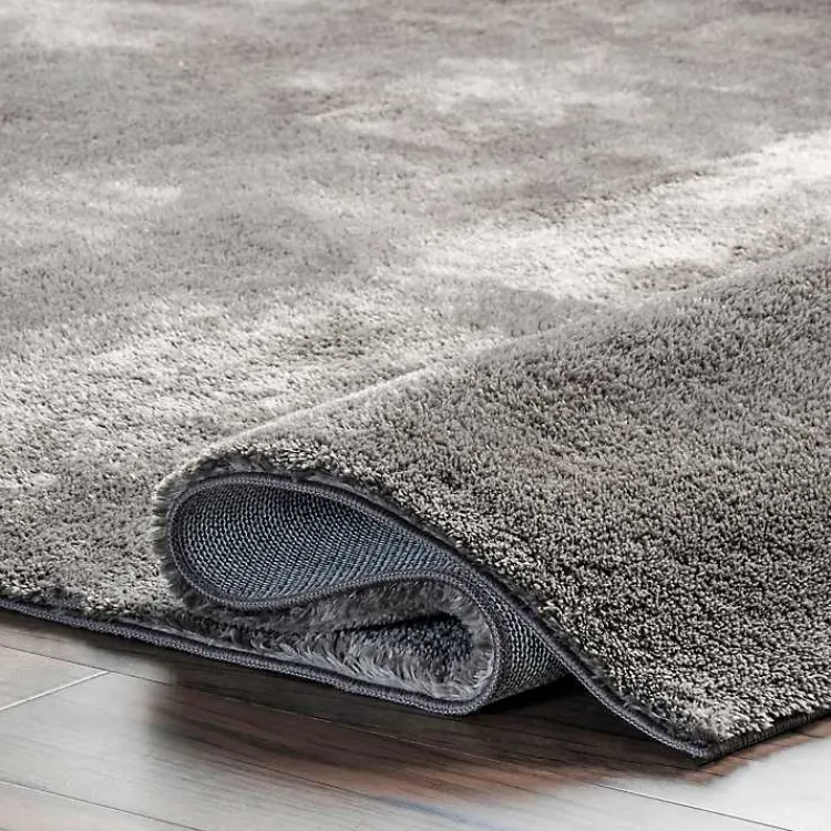 Kirklands Home Shag Washable Area Rug, 5x8 Gray Clearance
