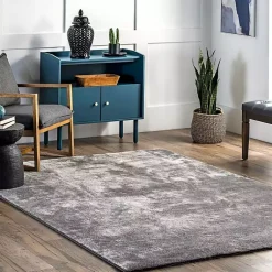 Kirklands Home Shag Washable Area Rug, 6x9 Gray Outlet