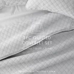 Kirklands Home Stitched Diamond 3-pc. Queen Quilt Set Gray Online