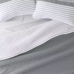 Kirklands Home Gray Striped Reversible 3-pc. Queen Quilt Set Outlet