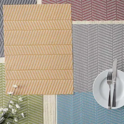 Kirklands Home Textured Twill Weave Placemats, Set of 6 Gray Clearance