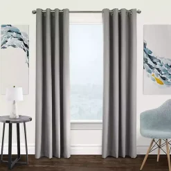 Kirklands Home Thatched Blackout Curtain Panel, 108 in. Gray New