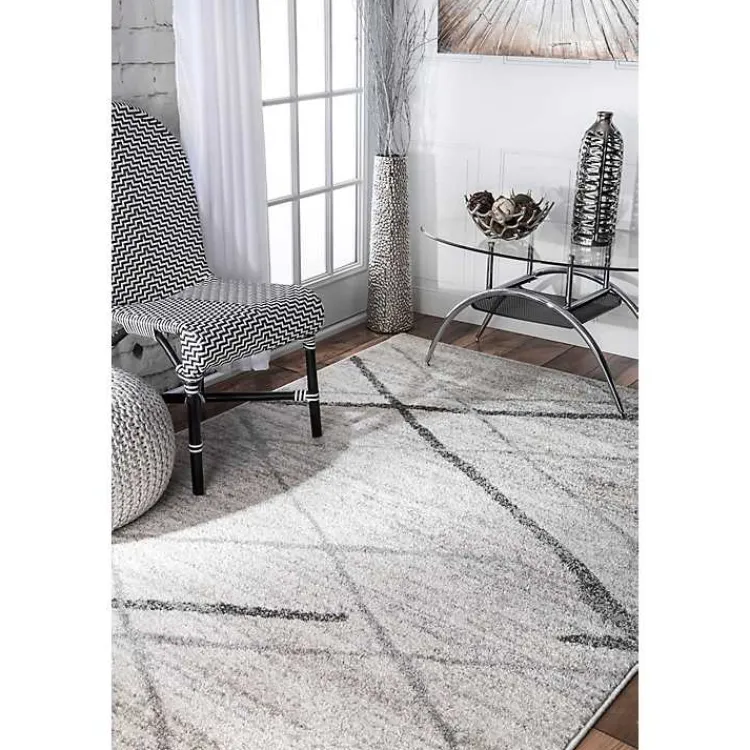 Kirklands Home Gray Thigpen Diamond Area Rug, 8x10 Best