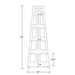 Kirklands Home Gray 5-Tier Corner Ladder Bookshelf Clearance