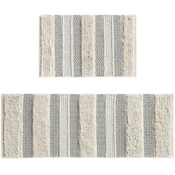 Kirklands Home Tufted Stripes Woven Bath Mat Gray Online
