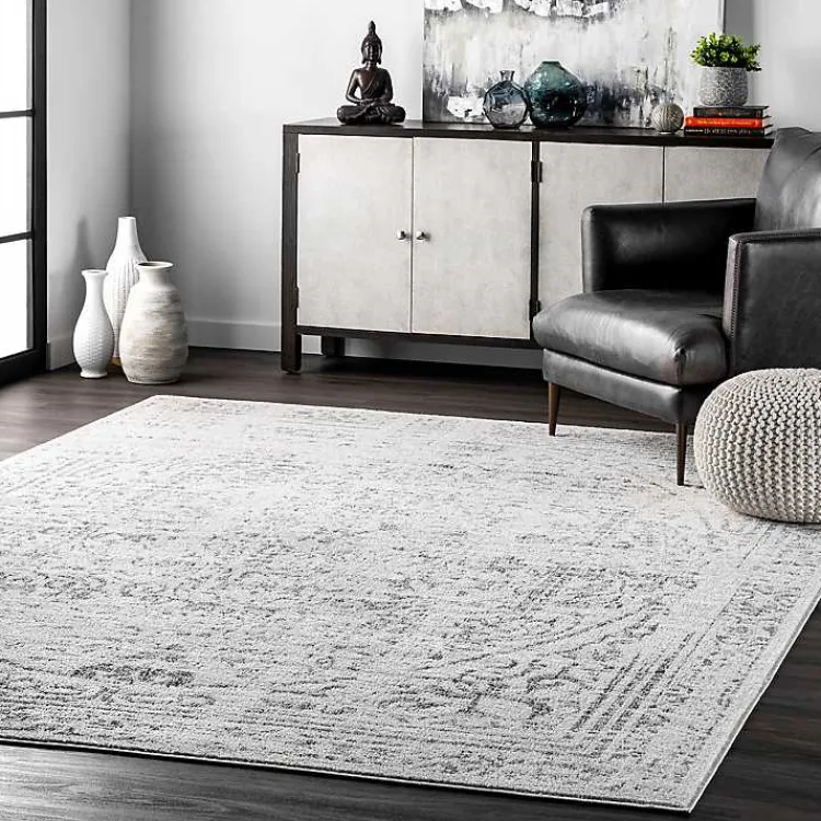 Kirklands Home Gray Vintage Distressed Area Rug, 12x18 Discount
