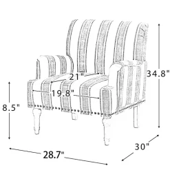 Kirklands Home Gray White Stripe Upholstered Accent Chair Discount