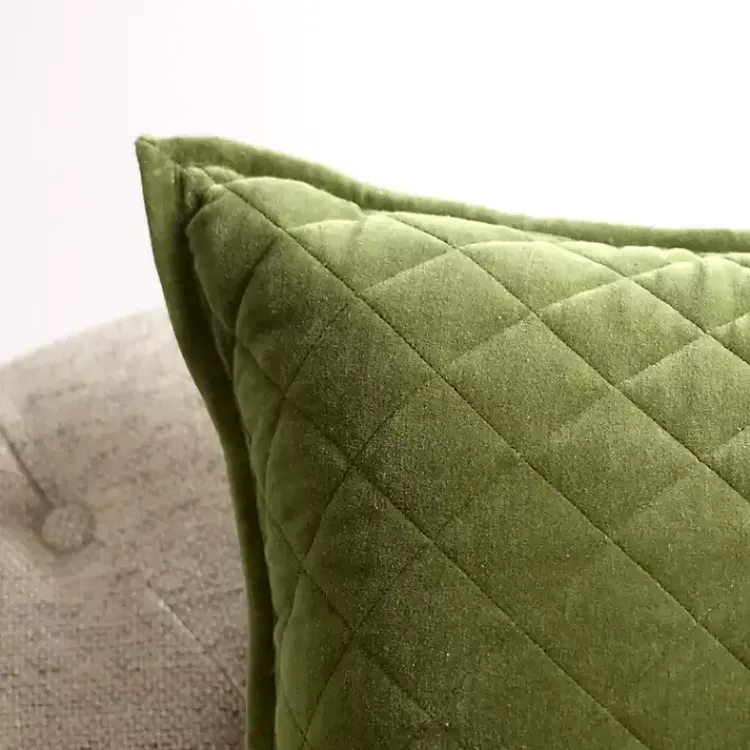 Pillows>Kirklands Home Diamond Velvet Pillow Green
