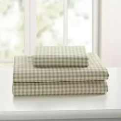 Kirklands Home Gingham 3-pc. Full Sheet Set Green Best