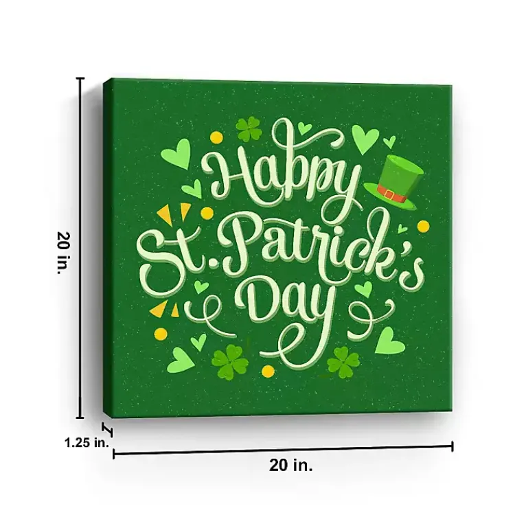 St Patricks Day Decorations>Kirklands Home Happy St. Patrick's Day Canvas Art Print Green