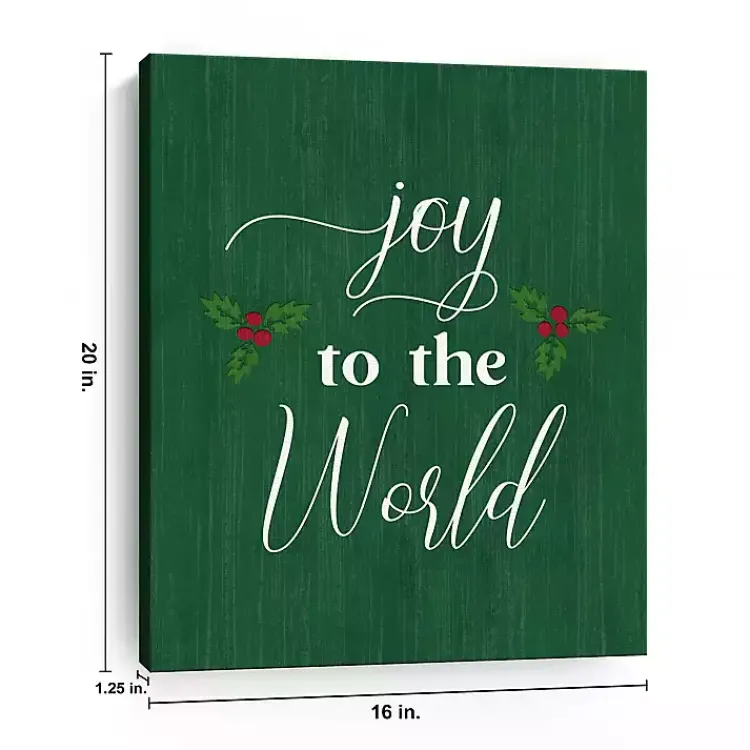 Christmas Art & Wall Decor>Kirklands Home Green Joy to the World Canvas Art Print
