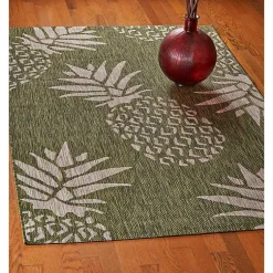 Kirklands Home Green Pineapple Outdoor Area Rug, 7x9 Online