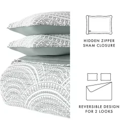 Kirklands Home Green Scalloped Reversible 3-pc. Queen Quilt Set Clearance