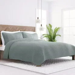 Kirklands Home Stitched Floral 2-pc. Twin Quilt Set Green Discount