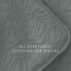 Kirklands Home Stitched Floral 2-pc. Twin Quilt Set Green Discount