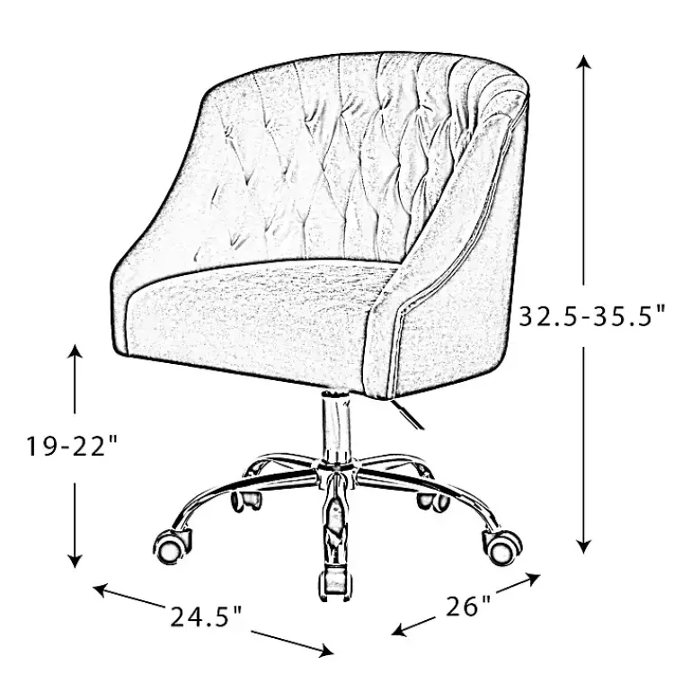 Kirklands Home Velvet Tufted Golden Leg Swivel Office Chair Green New