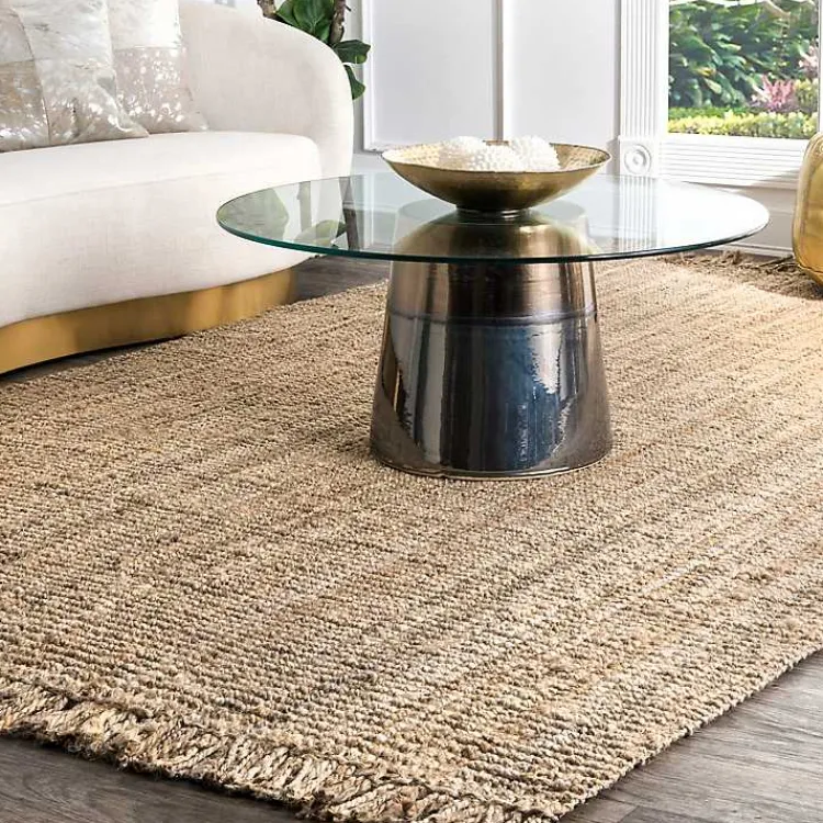 Kirklands Home Hand Woven Chunky Loop Jute Caspar Area Rug, 4x6 Tan Sale