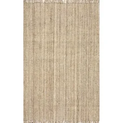 Kirklands Home Hand Woven Chunky Loop Natural Jute Area Rug, 7x9 Tan Discount