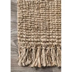 Kirklands Home Hand Woven Chunky Loop Natural Jute Area Rug, 7x9 Tan Discount
