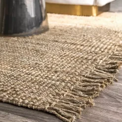 Kirklands Home Hand Woven Chunky Loop Natural Jute Area Rug, 7x9 Tan Discount