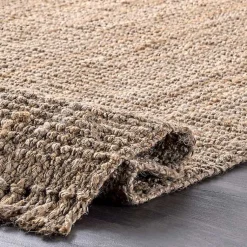 Kirklands Home Hand Woven Looped Natural Jute Area Rug, 12x15 New