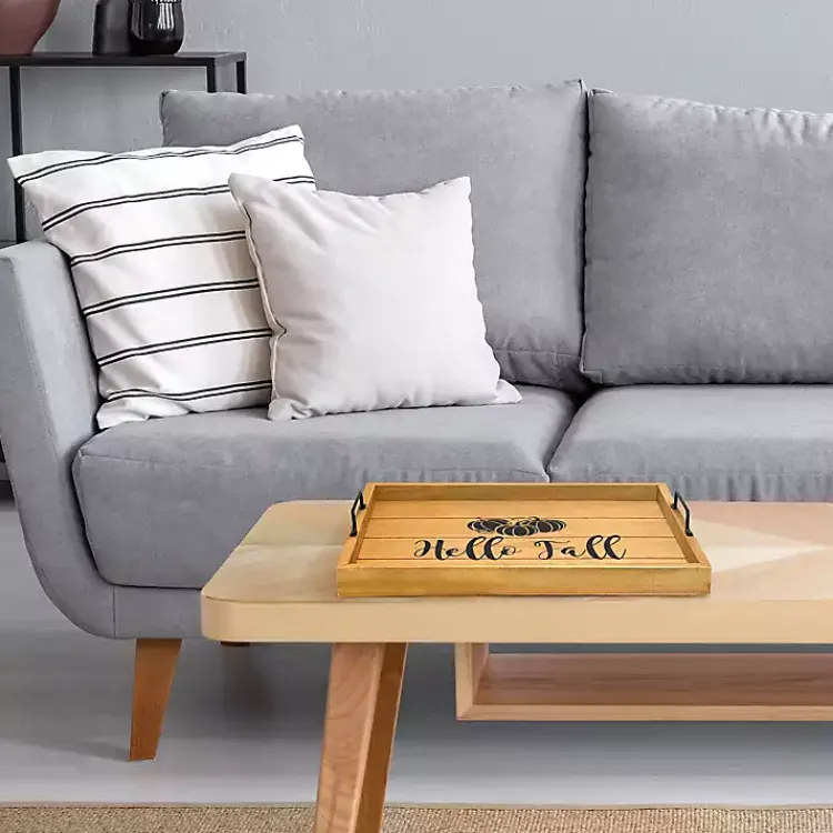 Fall>Kirklands Home Hello Fall Wood Tray Tan