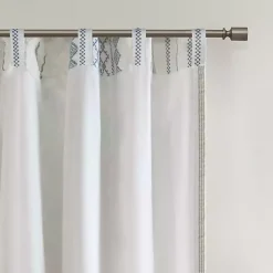 Kirklands Home Imani Chenille Stripe Curtain Panel, 84 in. Blue Sale