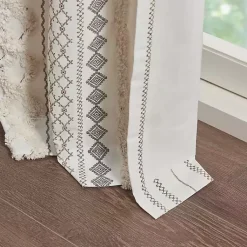 Kirklands Home Imani Cream Chenille Stripe Curtain Panel, 84 in. Ivory Online