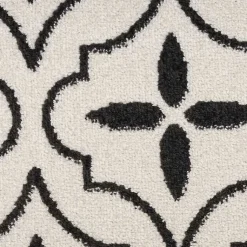 Kirklands Home Ivory & Black Quatrefoil Indoor/Outdoor Rug, 4x6 Best