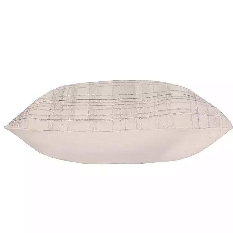 Pillows>Kirklands Home Ivory & Lilac Handwoven Plaid Throw Pillow