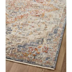 Kirklands Home Ivory and Blue Bergamo Area Rug, 7x10 Outlet