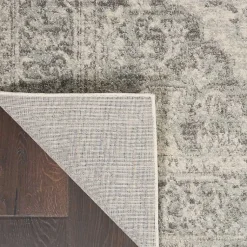 Kirklands Home Ivory and Gray Oushak Medallion Area Rug, 8x10 New