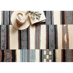 Kirklands Home Ivory and colored Tribal Outdoor Rug, 5x7 Multi Hot