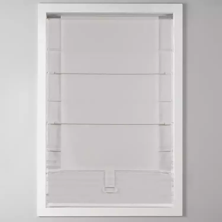 Kirklands Home Basketweave Cordless Roman Shade, 27 in. Ivory Clearance