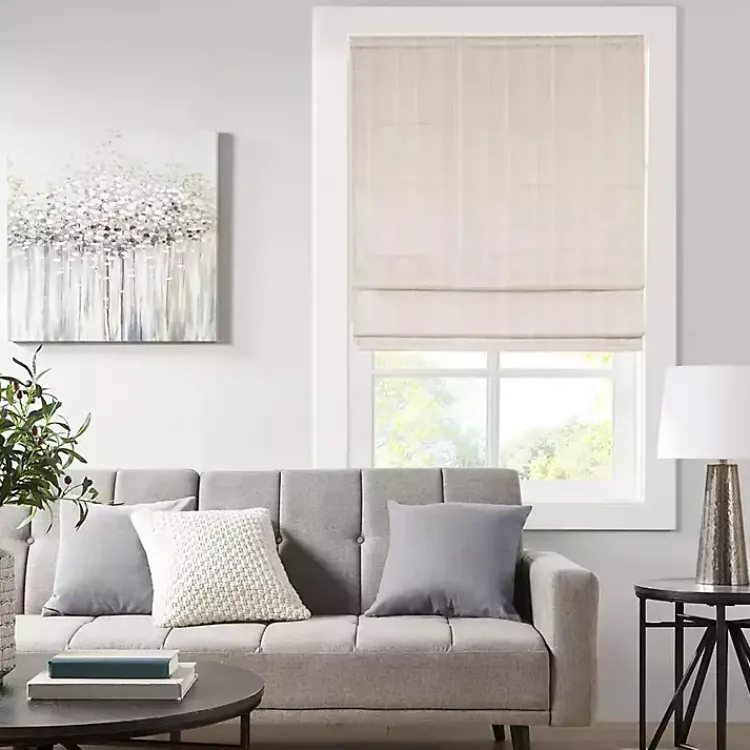 Kirklands Home Basketweave Cordless Roman Shade, 35 in. Ivory Hot