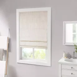 Kirklands Home Basketweave Cordless Roman Shade, 35 in. Ivory Hot