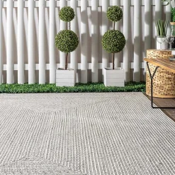 Kirklands Home Ivory Braided Lefebvre Area Rug, 10x14 White New