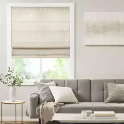 Kirklands Home Faux Silk Room Darkening Roman Shade, 35 in. Ivory Discount