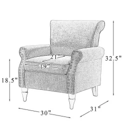 Kirklands Home Miriam Nailhead Trim Armchair Ivory Discount