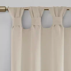 Kirklands Home Rosette Tab Top Curtain Panel, 84 in. Ivory Best