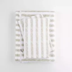 Kirklands Home Rugged Stripes Puffed 3-pc. King Duvet Set Ivory New