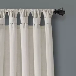 Kirklands Home Top Knotted Burlap Curtain Panel Set, 95 in. Ivory Clearance
